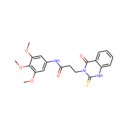 COc1cc(NC(=O)CCn2c(=S)[nH]c3ccccc3c2=O)cc(OC)c1OC ZINC000003043801