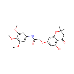 COc1cc(NC(=O)COc2cc(O)c3c(c2)OC(C)(C)CC3=O)cc(OC)c1OC ZINC000008877163