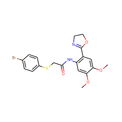 COc1cc(NC(=O)CSc2ccc(Br)cc2)c(C2=NCCO2)cc1OC ZINC000096283164