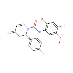 COc1cc(NC(=O)N2C=CC(=O)C[C@H]2c2ccc(F)cc2)c(Br)cc1F ZINC000115234779