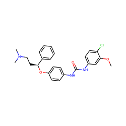 COc1cc(NC(=O)Nc2ccc(O[C@@H](CCN(C)C)c3ccccc3)cc2)ccc1Cl ZINC000169345055