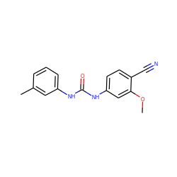 COc1cc(NC(=O)Nc2cccc(C)c2)ccc1C#N ZINC000013534798