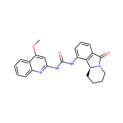 COc1cc(NC(=O)Nc2cccc3c2[C@@H]2CCCCN2C3=O)nc2ccccc12 ZINC000118093273