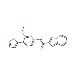 COc1cc(NC(=O)c2cc3ccccn3c2)ccc1-c1cnco1 ZINC000013818677