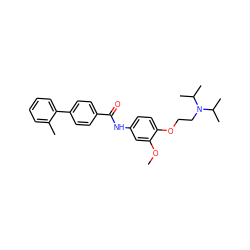COc1cc(NC(=O)c2ccc(-c3ccccc3C)cc2)ccc1OCCN(C(C)C)C(C)C ZINC000040567241