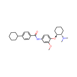 COc1cc(NC(=O)c2ccc(C3CCCCC3)cc2)ccc1O[C@H]1CCCC[C@@H]1N(C)C ZINC000040766857