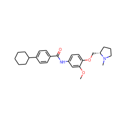 COc1cc(NC(=O)c2ccc(C3CCCCC3)cc2)ccc1OC[C@@H]1CCCN1C ZINC000003992120