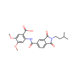 COc1cc(NC(=O)c2ccc3c(c2)C(=O)N(CCC(C)C)C3=O)c(C(=O)O)cc1OC ZINC000009043651