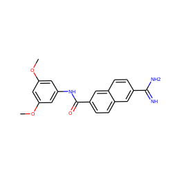 COc1cc(NC(=O)c2ccc3cc(C(=N)N)ccc3c2)cc(OC)c1 ZINC000013532806