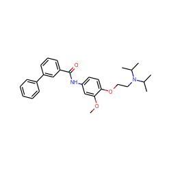 COc1cc(NC(=O)c2cccc(-c3ccccc3)c2)ccc1OCCN(C(C)C)C(C)C ZINC000040567747