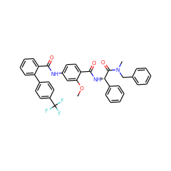 COc1cc(NC(=O)c2ccccc2-c2ccc(C(F)(F)F)cc2)ccc1C(=O)N[C@H](C(=O)N(C)Cc1ccccc1)c1ccccc1 ZINC000049937634