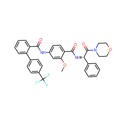 COc1cc(NC(=O)c2ccccc2-c2ccc(C(F)(F)F)cc2)ccc1C(=O)N[C@H](C(=O)N1CCOCC1)c1ccccc1 ZINC000036184525