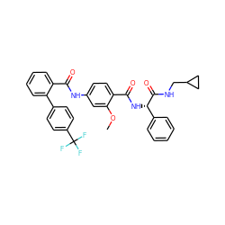 COc1cc(NC(=O)c2ccccc2-c2ccc(C(F)(F)F)cc2)ccc1C(=O)N[C@H](C(=O)NCC1CC1)c1ccccc1 ZINC000036184523