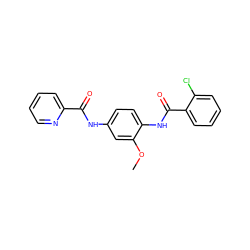 COc1cc(NC(=O)c2ccccn2)ccc1NC(=O)c1ccccc1Cl ZINC000066077940