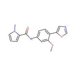 COc1cc(NC(=O)c2cccn2C)ccc1-c1cnco1 ZINC000013818689