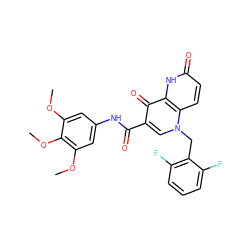 COc1cc(NC(=O)c2cn(Cc3c(F)cccc3F)c3ccc(=O)[nH]c3c2=O)cc(OC)c1OC ZINC000073170225