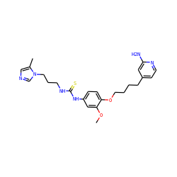 COc1cc(NC(=S)NCCCn2cncc2C)ccc1OCCCCc1ccnc(N)c1 ZINC001772593466