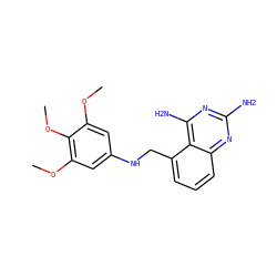 COc1cc(NCc2cccc3nc(N)nc(N)c23)cc(OC)c1OC ZINC000013740540