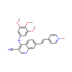 COc1cc(Nc2c(C#N)cnc3cc(/C=C/c4cc[n+]([O-])cc4)ccc23)cc(OC)c1OC ZINC000028330620