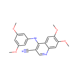 COc1cc(Nc2c(C#N)cnc3cc(OC)c(OC)cc23)cc(OC)c1 ZINC000003832366