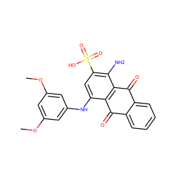 COc1cc(Nc2cc(S(=O)(=O)O)c(N)c3c2C(=O)c2ccccc2C3=O)cc(OC)c1 ZINC000066074538