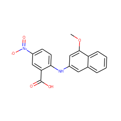 COc1cc(Nc2ccc([N+](=O)[O-])cc2C(=O)O)cc2ccccc12 ZINC000205441365