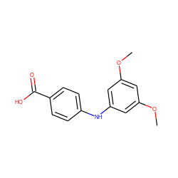 COc1cc(Nc2ccc(C(=O)O)cc2)cc(OC)c1 ZINC000050912972