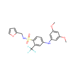 COc1cc(Nc2ccc(S(=O)(=O)NCc3ccco3)c(C(F)(F)F)c2)cc(OC)c1 ZINC000145390852