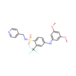 COc1cc(Nc2ccc(S(=O)(=O)NCc3ccncc3)c(C(F)(F)F)c2)cc(OC)c1 ZINC000144310587