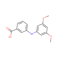 COc1cc(Nc2cccc(C(=O)O)c2)cc(OC)c1 ZINC000084728952