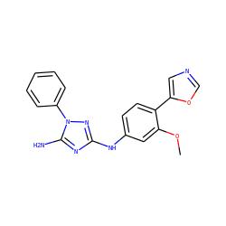 COc1cc(Nc2nc(N)n(-c3ccccc3)n2)ccc1-c1cnco1 ZINC000000008723