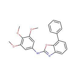 COc1cc(Nc2nc3cccc(-c4ccccc4)c3o2)cc(OC)c1OC ZINC000049033907