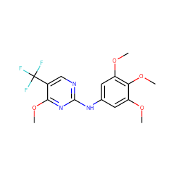 COc1cc(Nc2ncc(C(F)(F)F)c(OC)n2)cc(OC)c1OC ZINC000063540093