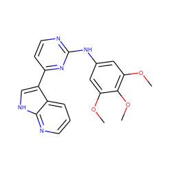 COc1cc(Nc2nccc(-c3c[nH]c4ncccc34)n2)cc(OC)c1OC ZINC000072175487