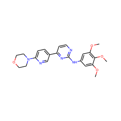 COc1cc(Nc2nccc(-c3ccc(N4CCOCC4)nc3)n2)cc(OC)c1OC ZINC000027079776