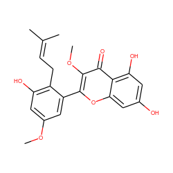 COc1cc(O)c(CC=C(C)C)c(-c2oc3cc(O)cc(O)c3c(=O)c2OC)c1 ZINC000066124056