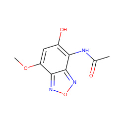 COc1cc(O)c(NC(C)=O)c2nonc12 ZINC000006492991