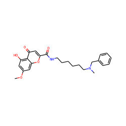COc1cc(O)c2c(=O)cc(C(=O)NCCCCCCN(C)Cc3ccccc3)oc2c1 ZINC000299856636