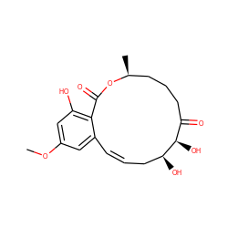 COc1cc(O)c2c(c1)/C=C/C[C@H](O)[C@H](O)C(=O)CCC[C@H](C)OC2=O ZINC000014852116