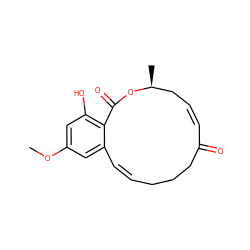 COc1cc(O)c2c(c1)/C=C/CCCC(=O)/C=C/C[C@H](C)OC2=O ZINC000003916696