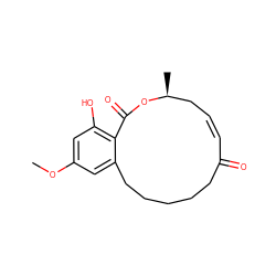 COc1cc(O)c2c(c1)CCCCCC(=O)/C=C\C[C@H](C)OC2=O ZINC000043700149