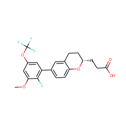 COc1cc(OC(F)(F)F)cc(-c2ccc3c(c2)CC[C@H](CCC(=O)O)O3)c1F ZINC001772620509