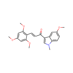 COc1cc(OC)c(/C=C/C(=O)c2cn(C)c3ccc(OC)cc23)c(OC)c1 ZINC000072124950
