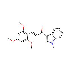 COc1cc(OC)c(/C=C/C(=O)c2cn(C)c3ccccc23)c(OC)c1 ZINC000072124876