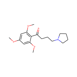 COc1cc(OC)c(C(=O)CCCN2CCCC2)c(OC)c1 ZINC000000005191