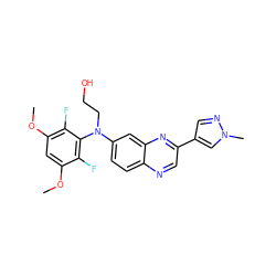 COc1cc(OC)c(F)c(N(CCO)c2ccc3ncc(-c4cnn(C)c4)nc3c2)c1F ZINC000222883484