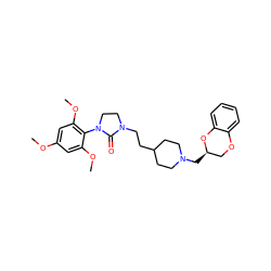 COc1cc(OC)c(N2CCN(CCC3CCN(C[C@@H]4COc5ccccc5O4)CC3)C2=O)c(OC)c1 ZINC000013813745