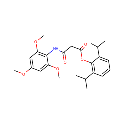 COc1cc(OC)c(NC(=O)CC(=O)Oc2c(C(C)C)cccc2C(C)C)c(OC)c1 ZINC000027769764