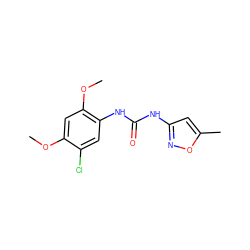 COc1cc(OC)c(NC(=O)Nc2cc(C)on2)cc1Cl ZINC000001753799