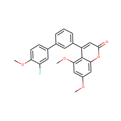 COc1cc(OC)c2c(-c3cccc(-c4ccc(OC)c(F)c4)c3)cc(=O)oc2c1 ZINC000013813886